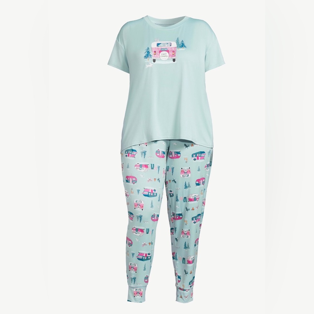 2 Piece plus size Women’s Short Sleeve T-Shirt and Joggers‎ Pajama Set size 3X